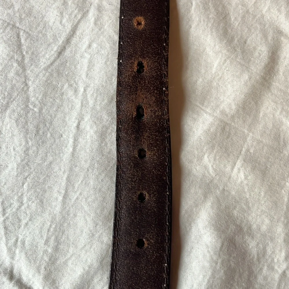 Vintage Ralph Lauren Leather Belt Men's Brown Gold tone Buckle Length: 49